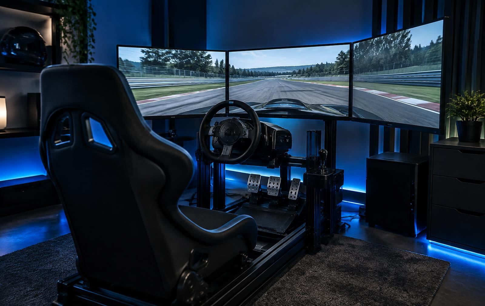 Illustrative concept - not completed client work: Racing Simulators (F1-style experience)